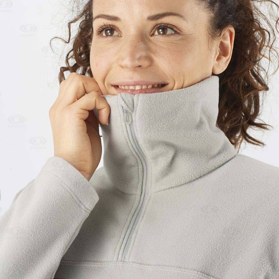 Dámské Mikiny S Kapucí Salomon ESSENTIAL COSY FLEECE Bílé | CZ-L1837