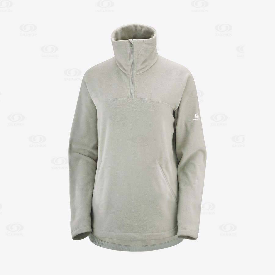 Dámské Mikiny S Kapucí Salomon ESSENTIAL COSY FLEECE Bílé | CZ-L1837