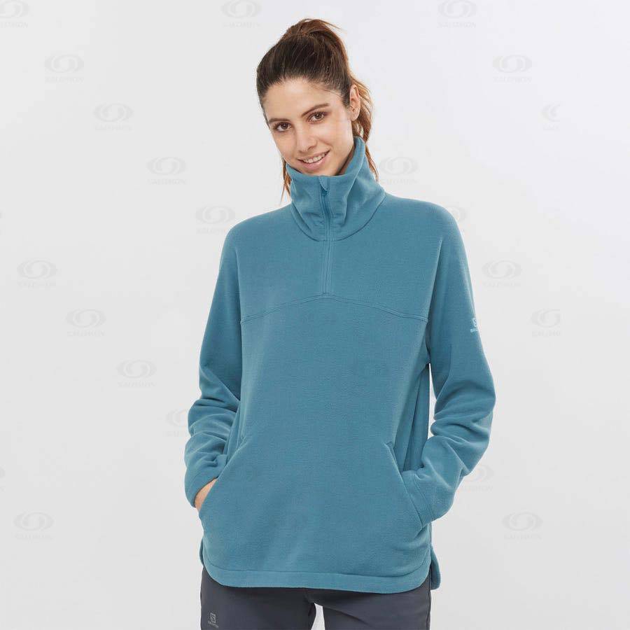 Dámské Mikiny S Kapucí Salomon ESSENTIAL COSY FLEECE Blankyt | CZ-M1083