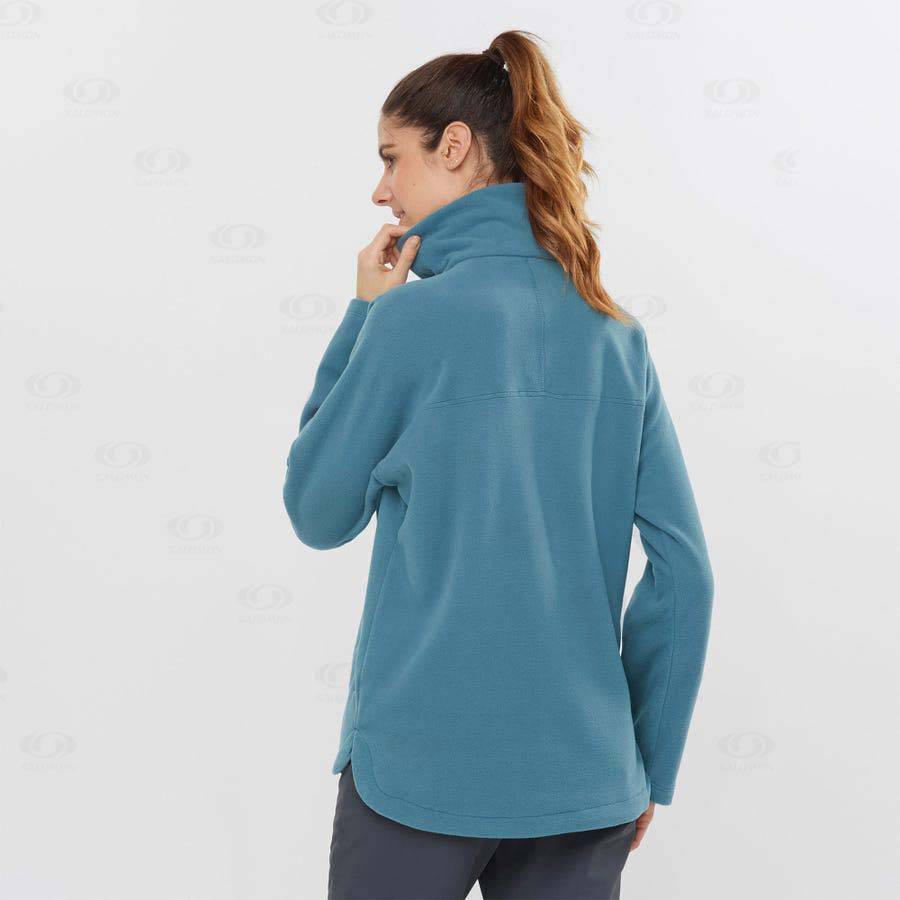 Dámské Mikiny S Kapucí Salomon ESSENTIAL COSY FLEECE Blankyt | CZ-M1083
