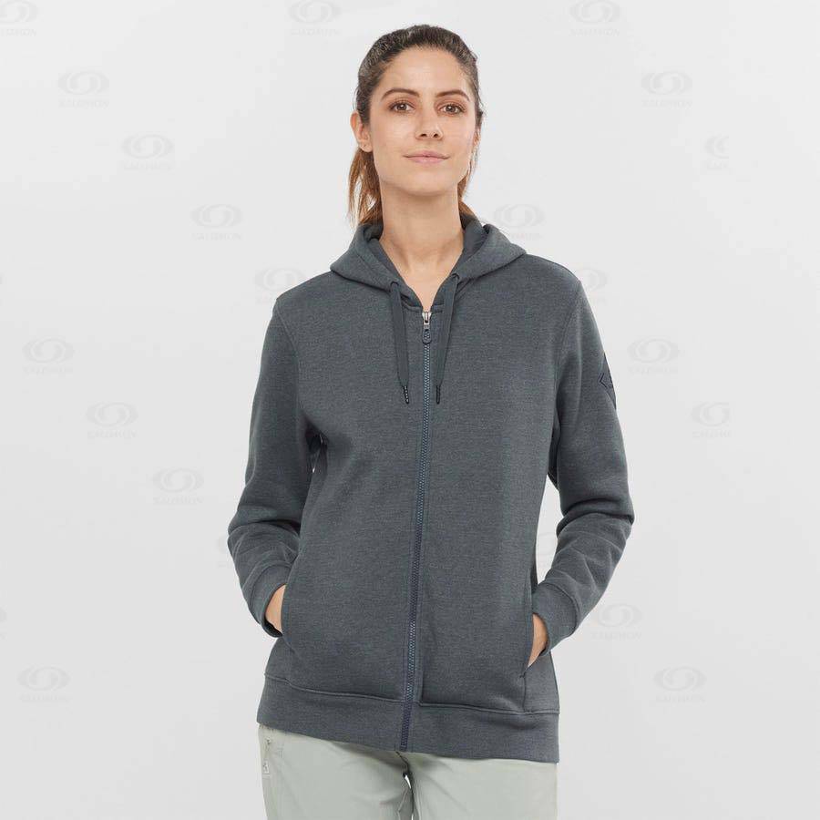 Dámské Mikiny S Kapucí Salomon ESSENTIAL WARM SALOMON Šedé | CZ-M1874