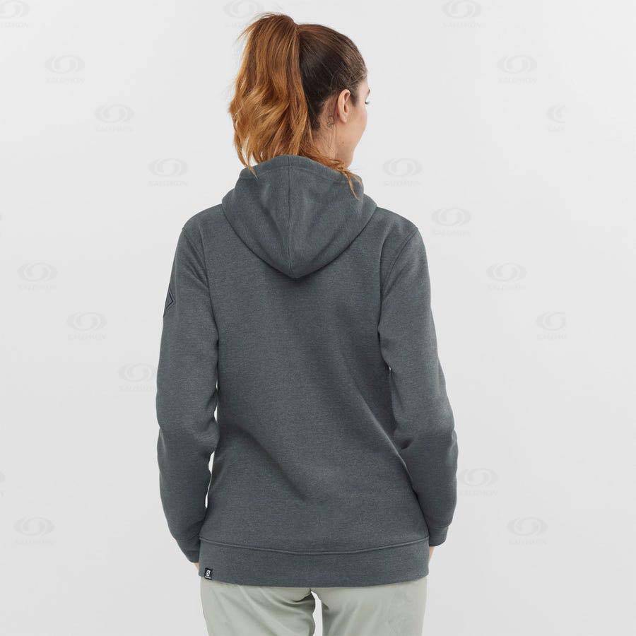 Dámské Mikiny S Kapucí Salomon ESSENTIAL WARM SALOMON Šedé | CZ-M1874