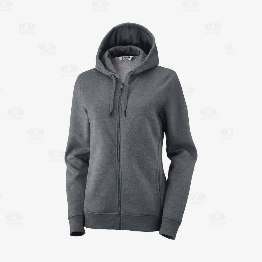 Dámské Mikiny S Kapucí Salomon ESSENTIAL WARM SALOMON Šedé | CZ-M1874
