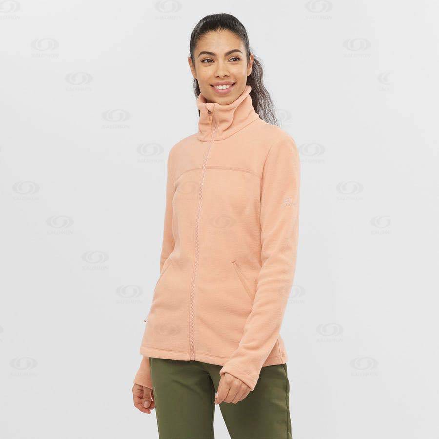 Dámské Mikiny S Kapucí Salomon ESSENTIAL COSY FLEECE Růžové | CZ-N1246