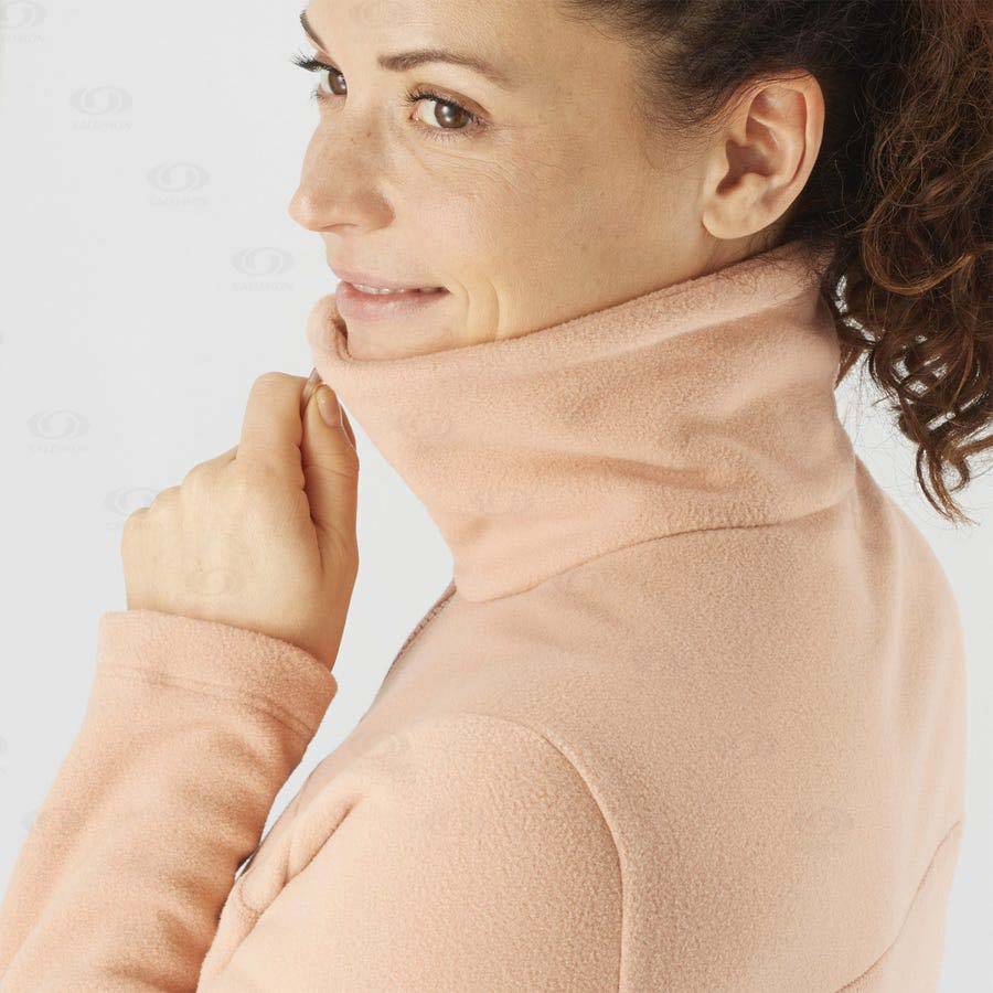 Dámské Mikiny S Kapucí Salomon ESSENTIAL COSY FLEECE Růžové | CZ-N1246