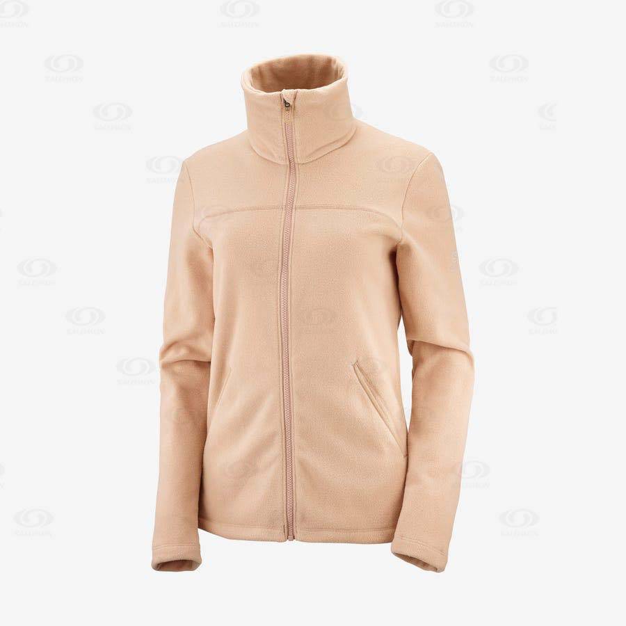 Dámské Mikiny S Kapucí Salomon ESSENTIAL COSY FLEECE Růžové | CZ-N1246