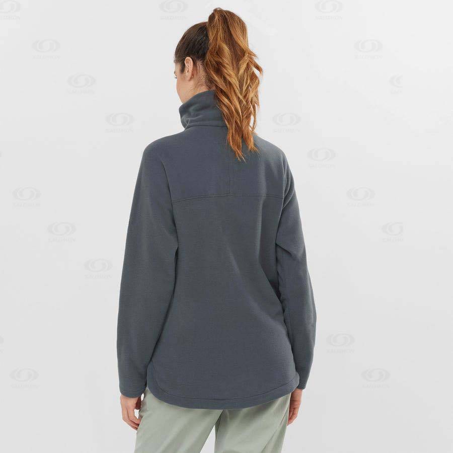 Dámské Mikiny S Kapucí Salomon ESSENTIAL COSY FLEECE Šedé | CZ-N1841