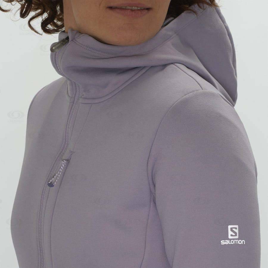 Dámské Mikiny S Kapucí Salomon ESSENTIAL XWARM Fialové | CZ-N2121