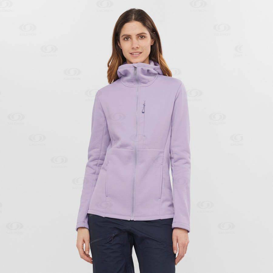 Dámské Mikiny S Kapucí Salomon ESSENTIAL XWARM Fialové | CZ-N2121