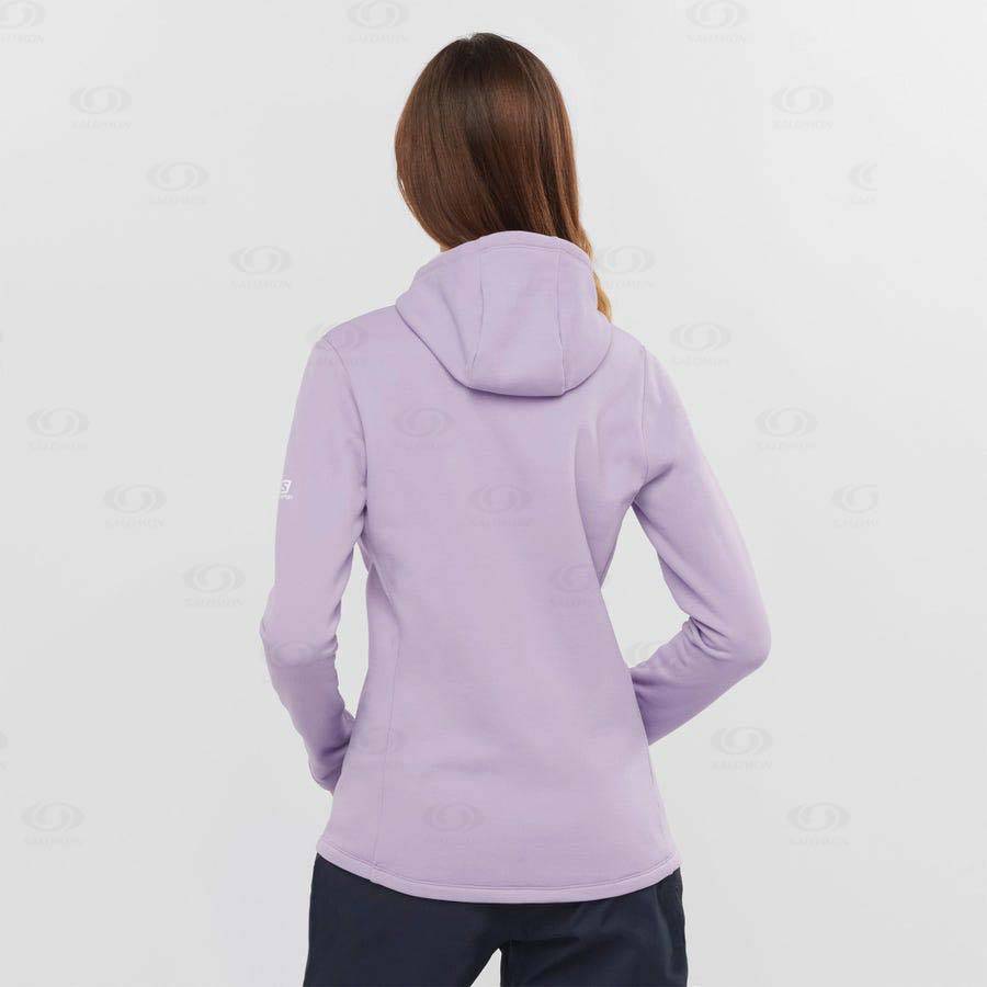 Dámské Mikiny S Kapucí Salomon ESSENTIAL XWARM Fialové | CZ-N2121