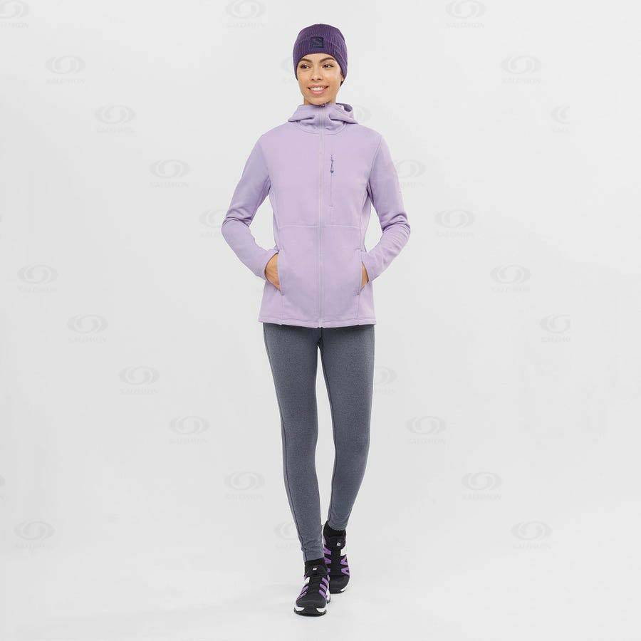 Dámské Mikiny S Kapucí Salomon ESSENTIAL XWARM Fialové | CZ-N2121