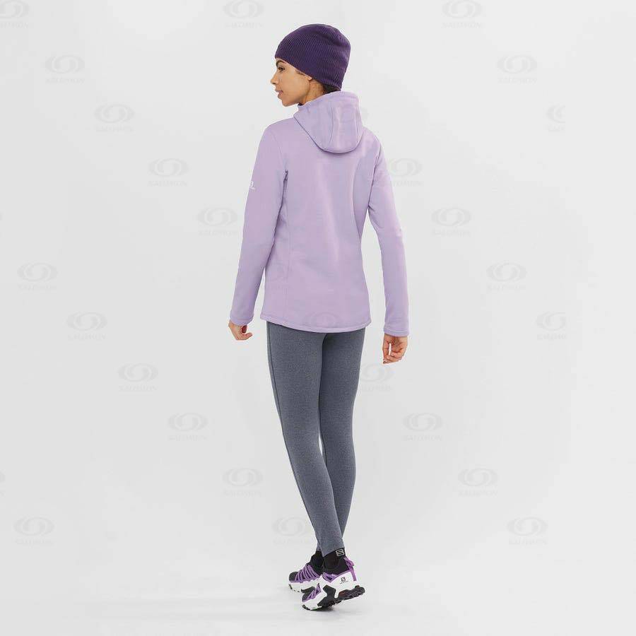 Dámské Mikiny S Kapucí Salomon ESSENTIAL XWARM Fialové | CZ-N2121