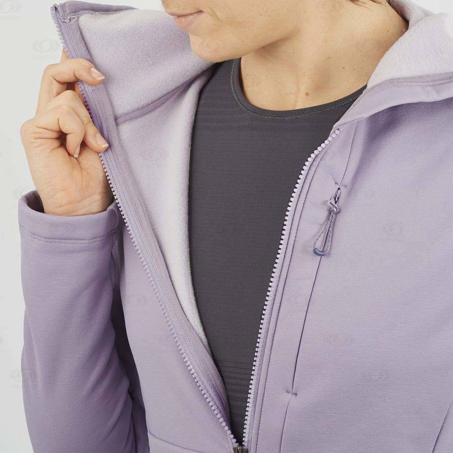 Dámské Mikiny S Kapucí Salomon ESSENTIAL XWARM Fialové | CZ-N2121