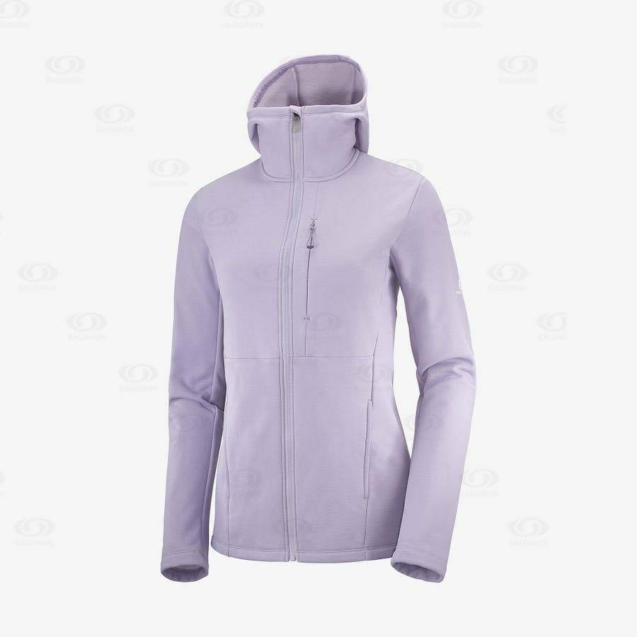 Dámské Mikiny S Kapucí Salomon ESSENTIAL XWARM Fialové | CZ-N2121