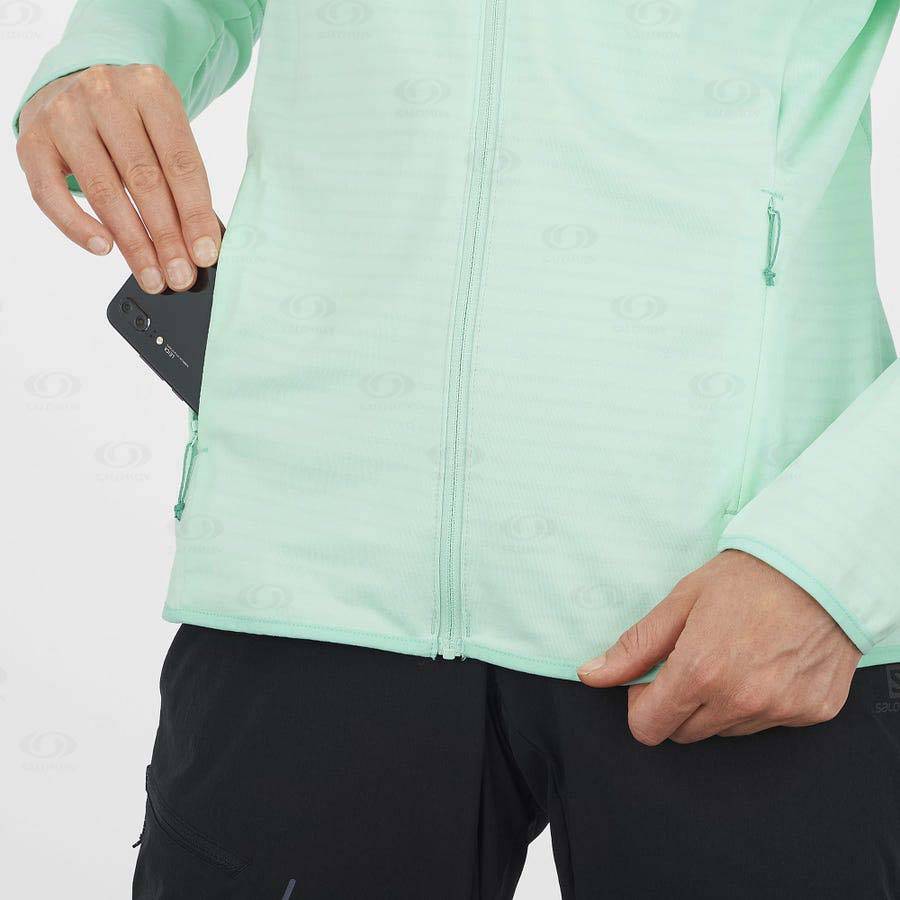 Dámské Mikiny S Kapucí Salomon ESSENTIAL LIGHTWARM Zelene | CZ-O1250