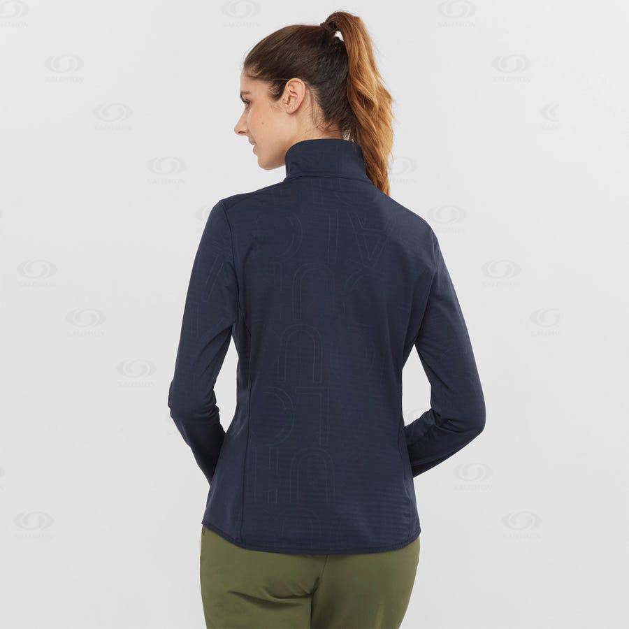 Dámské Mikiny S Kapucí Salomon ESSENTIAL LIGHTWARM Tmavě Blankyt Blankyt | CZ-O1572