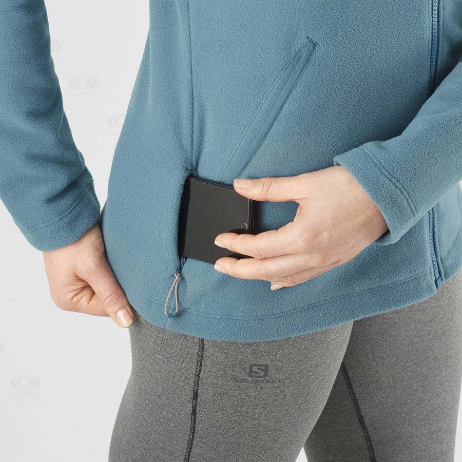 Dámské Mikiny S Kapucí Salomon ESSENTIAL COSY FLEECE Blankyt | CZ-O2118