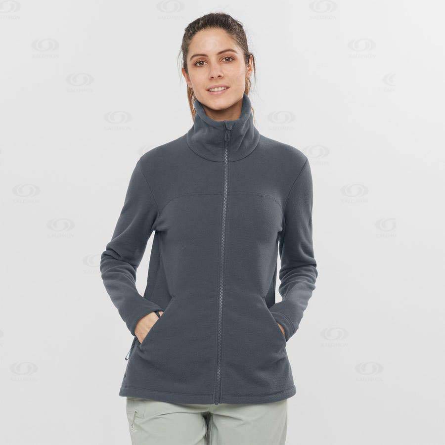 Dámské Mikiny S Kapucí Salomon ESSENTIAL COSY FLEECE Černé | CZ-O2337