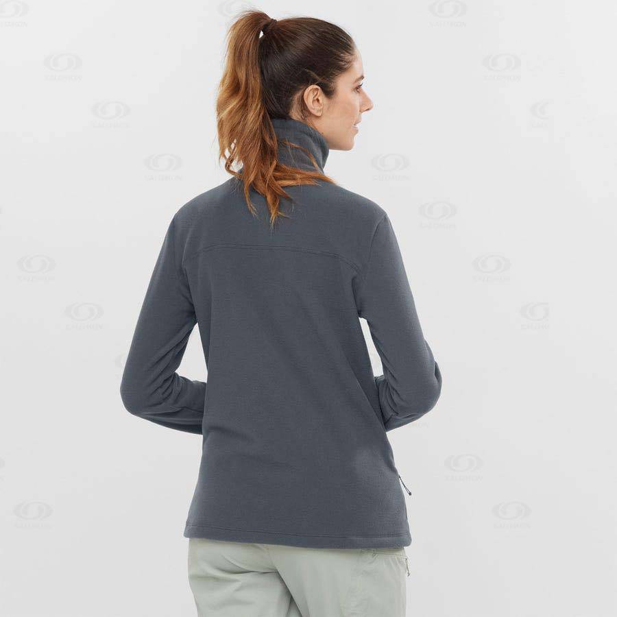Dámské Mikiny S Kapucí Salomon ESSENTIAL COSY FLEECE Černé | CZ-O2337