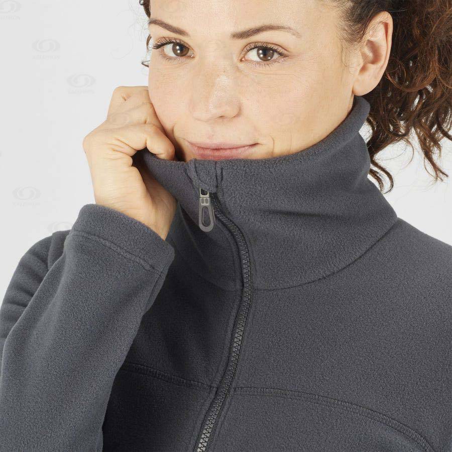 Dámské Mikiny S Kapucí Salomon ESSENTIAL COSY FLEECE Černé | CZ-O2337