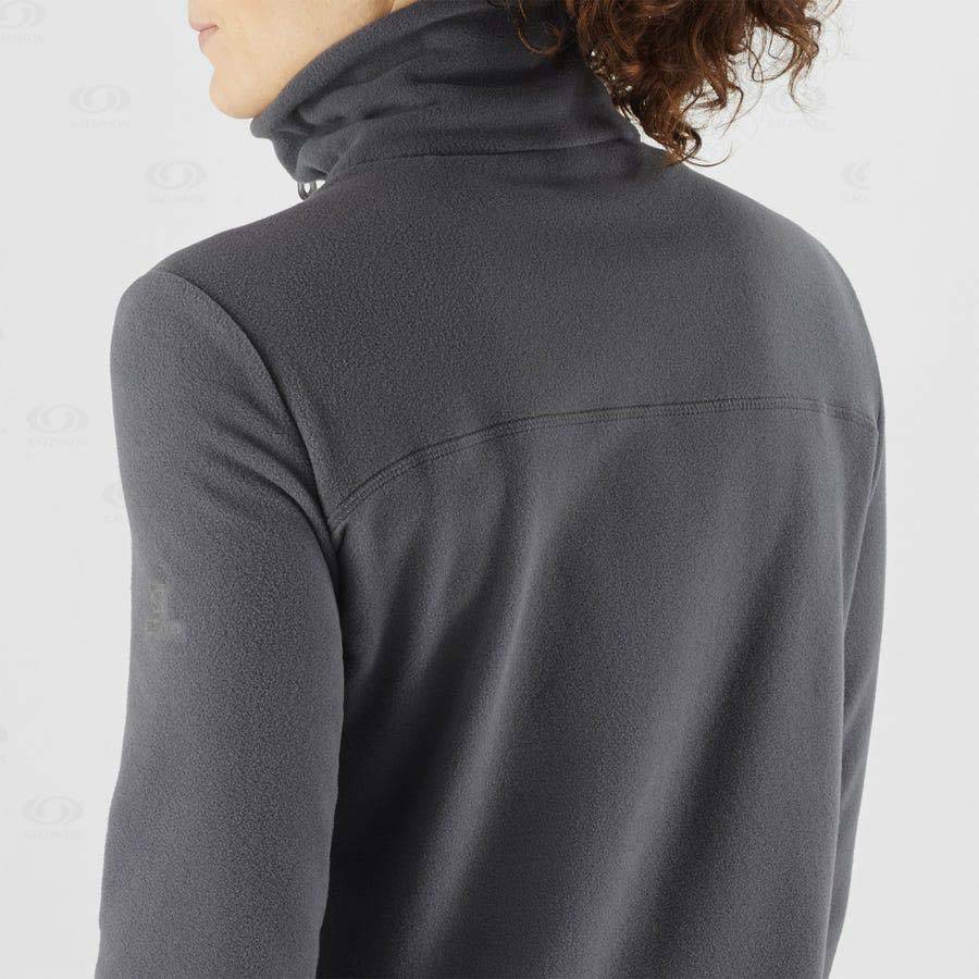 Dámské Mikiny S Kapucí Salomon ESSENTIAL COSY FLEECE Černé | CZ-O2337