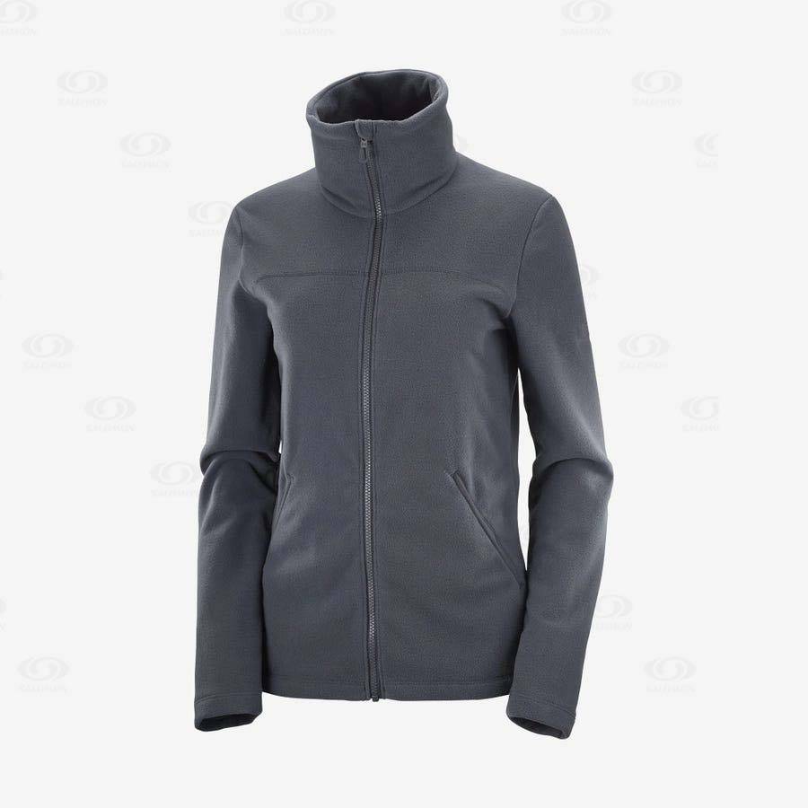 Dámské Mikiny S Kapucí Salomon ESSENTIAL COSY FLEECE Černé | CZ-O2337