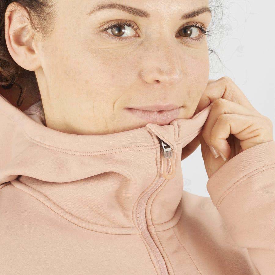 Dámské Mikiny S Kapucí Salomon ESSENTIAL XWARM Růžové | CZ-O2398