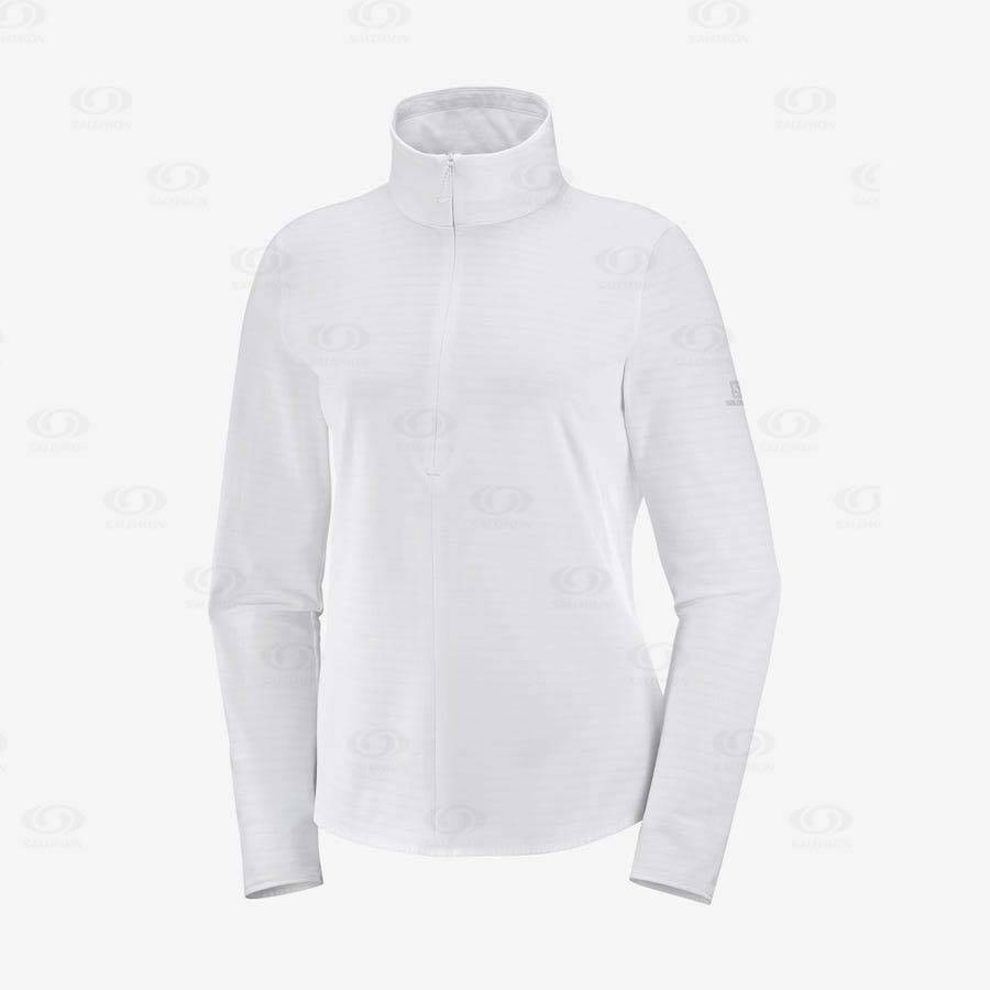 Dámské Mikiny S Kapucí Salomon ESSENTIAL LIGHTWARM Bílé | CZ-S1037