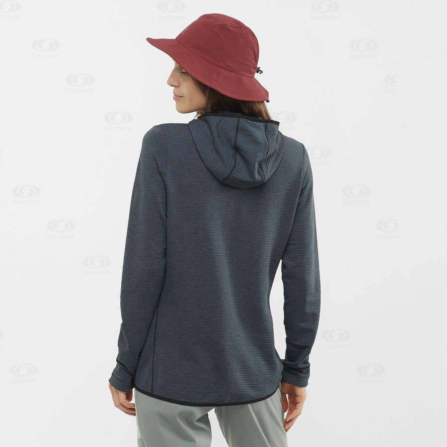 Dámské Mikiny S Kapucí Salomon ESSENTIAL LIGHTWARM HOODED Černé | CZ-S1170