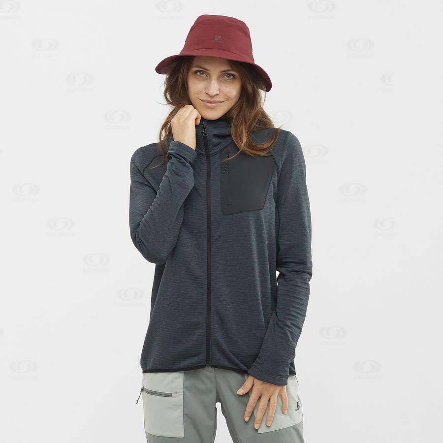Dámské Mikiny S Kapucí Salomon ESSENTIAL LIGHTWARM HOODED Černé | CZ-S1170
