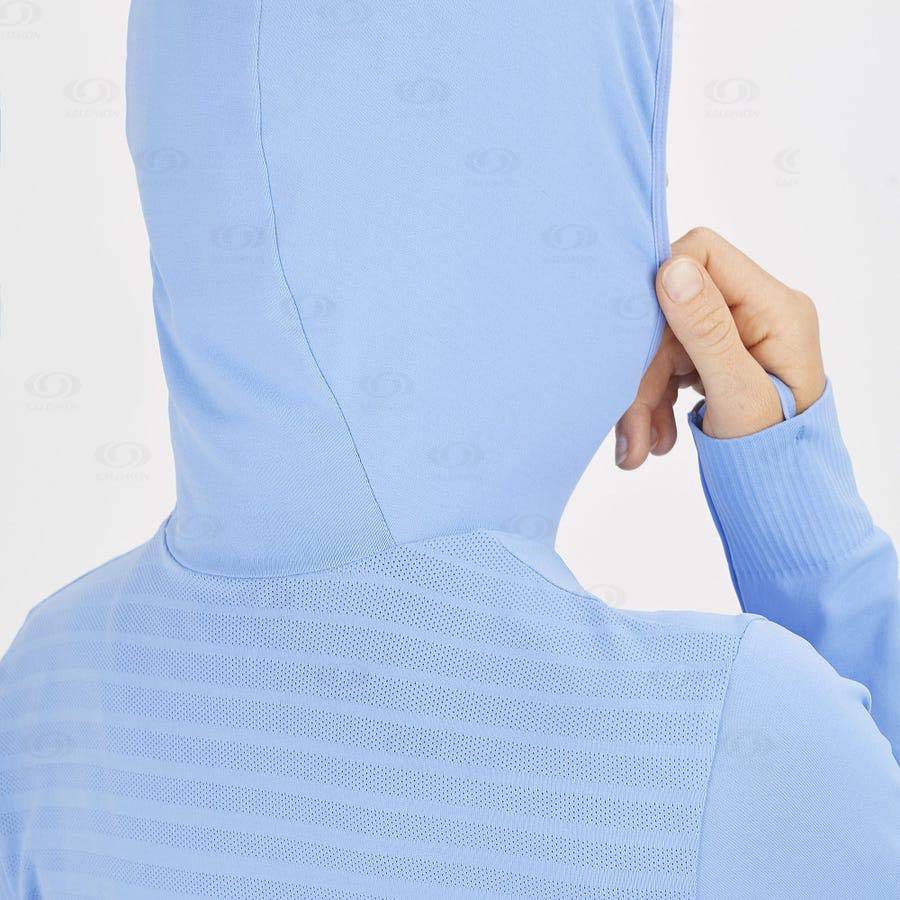 Dámské Mikiny S Kapucí Salomon ESSENTIAL SEAMLESS Blankyt | CZ-S2122