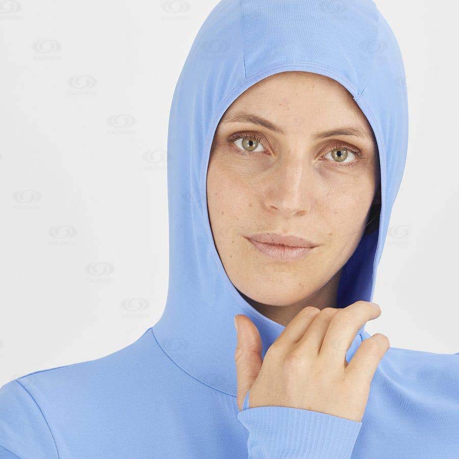 Dámské Mikiny S Kapucí Salomon ESSENTIAL SEAMLESS Blankyt | CZ-S2122