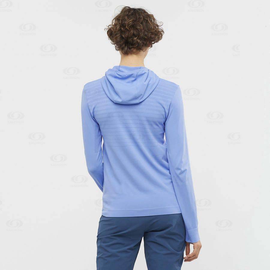 Dámské Mikiny S Kapucí Salomon ESSENTIAL SEAMLESS Blankyt | CZ-S2122