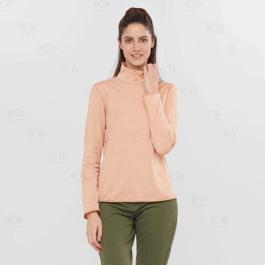 Dámské Mikiny S Kapucí Salomon ESSENTIAL LIGHTWARM Růžové | CZ-S2157