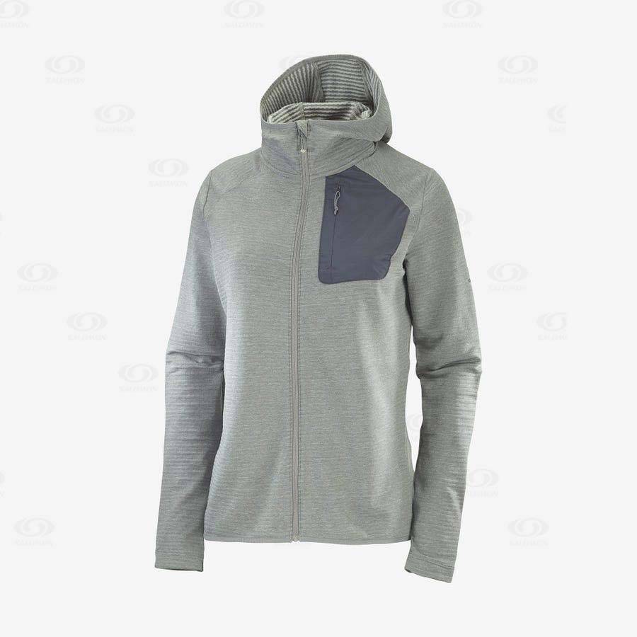 Dámské Mikiny S Kapucí Salomon ESSENTIAL LIGHTWARM HOODED Zelene | CZ-W1090