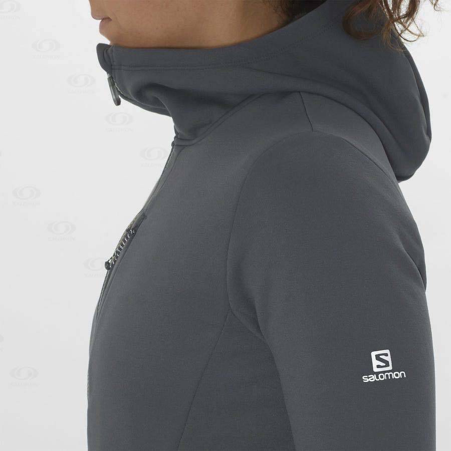 Dámské Mikiny S Kapucí Salomon ESSENTIAL XWARM Černé | CZ-wS1394