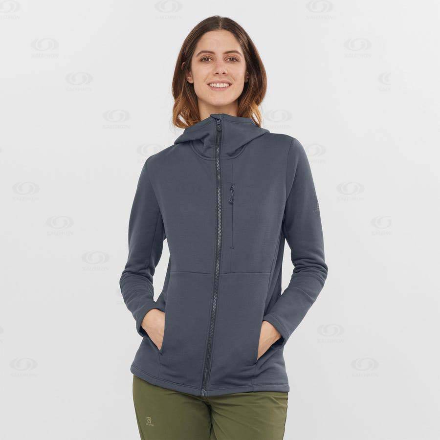 Dámské Mikiny S Kapucí Salomon ESSENTIAL XWARM Černé | CZ-wS1394