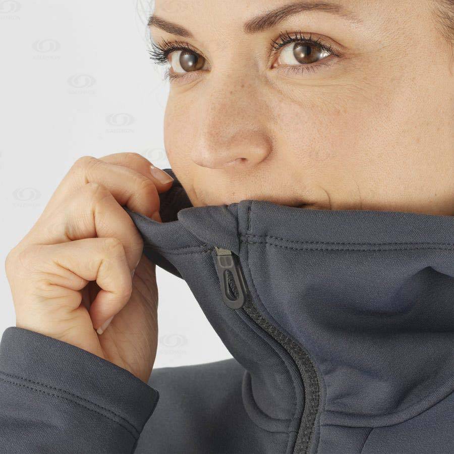 Dámské Mikiny S Kapucí Salomon ESSENTIAL XWARM Černé | CZ-wS1394