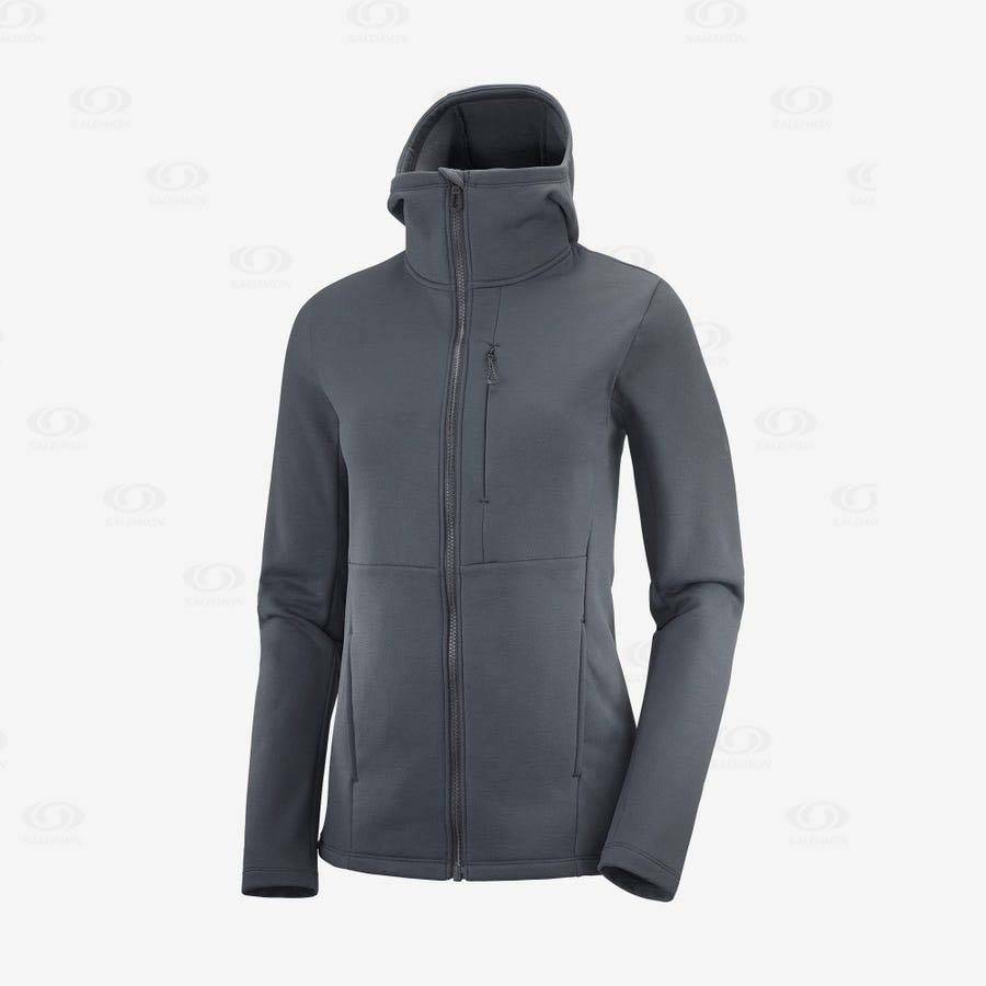Dámské Mikiny S Kapucí Salomon ESSENTIAL XWARM Černé | CZ-wS1394