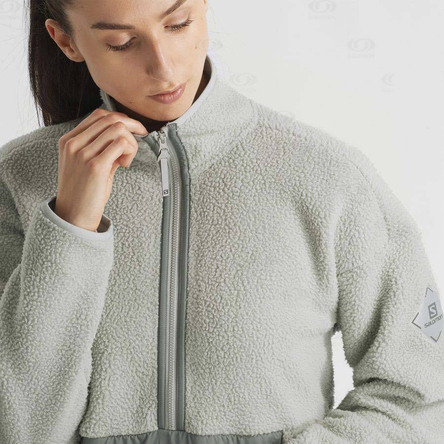 Dámské Mikiny S Kapucí Salomon SNOWSHELTER TEDDY Zelene | CZ-M1020