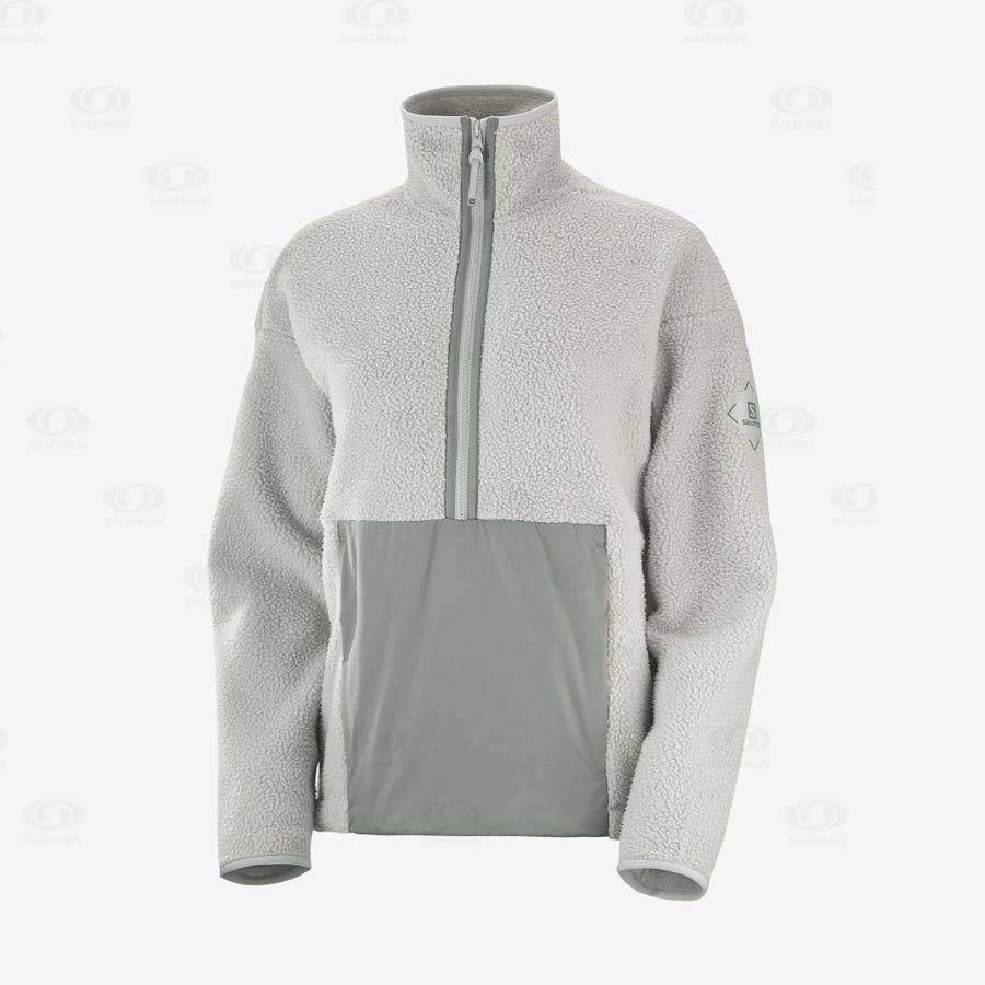 Dámské Mikiny S Kapucí Salomon SNOWSHELTER TEDDY Zelene | CZ-M1020
