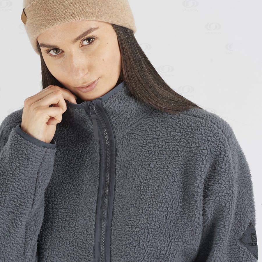Dámské Mikiny S Kapucí Salomon SNOWSHELTER TEDDY Černé | CZ-M1860
