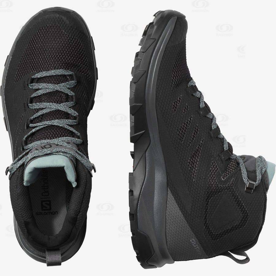 Dámské Nepromokavé Boty Salomon OUTLINE MID GORE-TEX Tmavě Blankyt | CZ-N2275