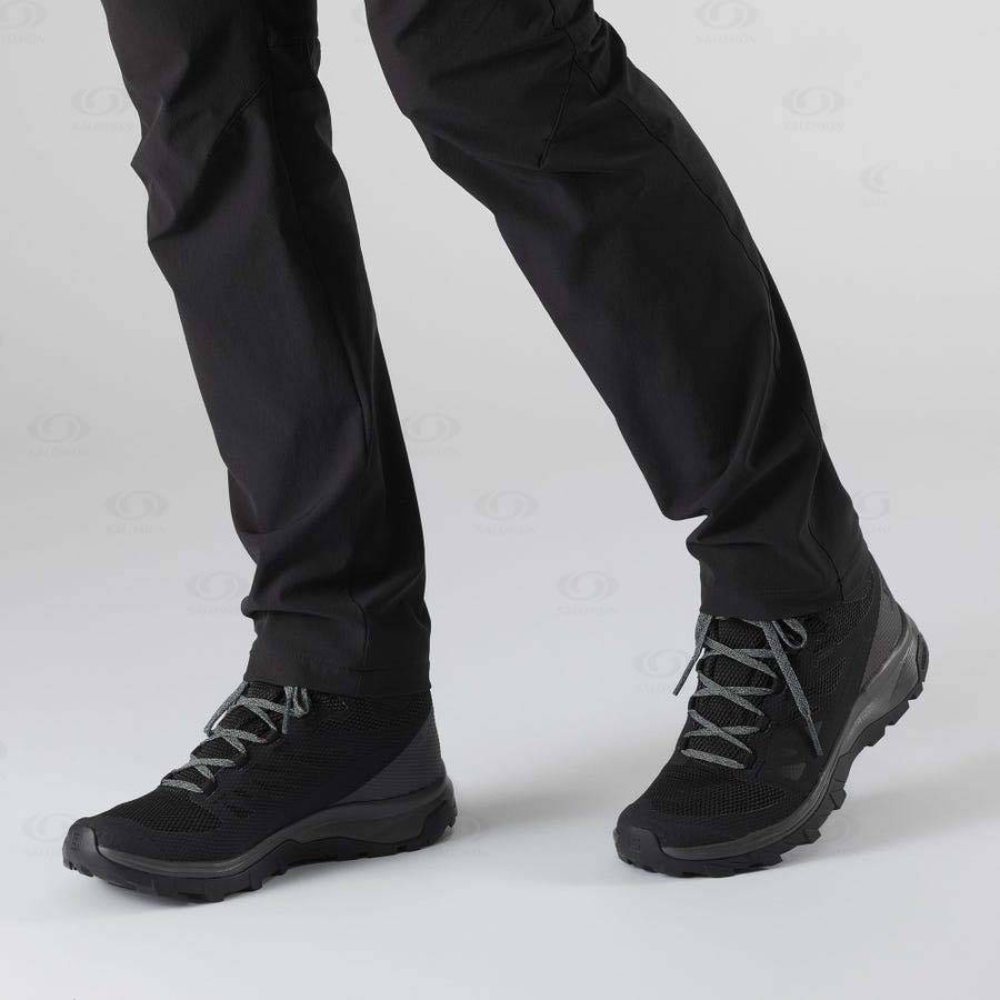 Dámské Nepromokavé Boty Salomon OUTLINE MID GORE-TEX Tmavě Blankyt | CZ-N2275