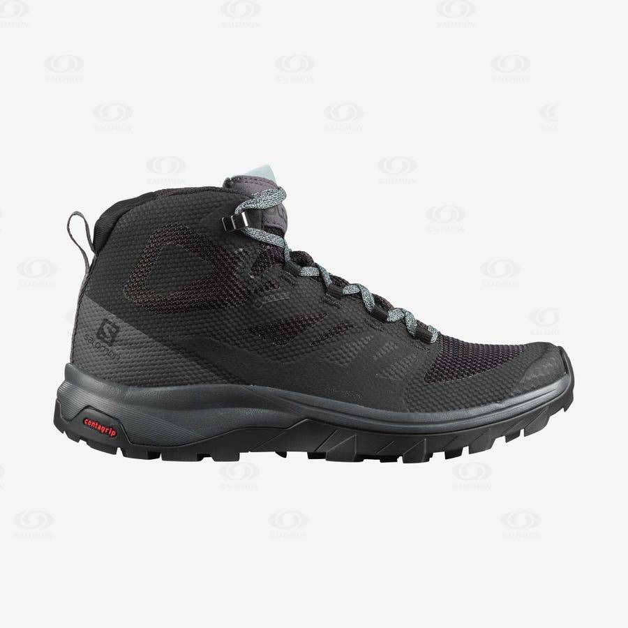 Dámské Nepromokavé Boty Salomon OUTLINE MID GORE-TEX Tmavě Blankyt | CZ-N2275