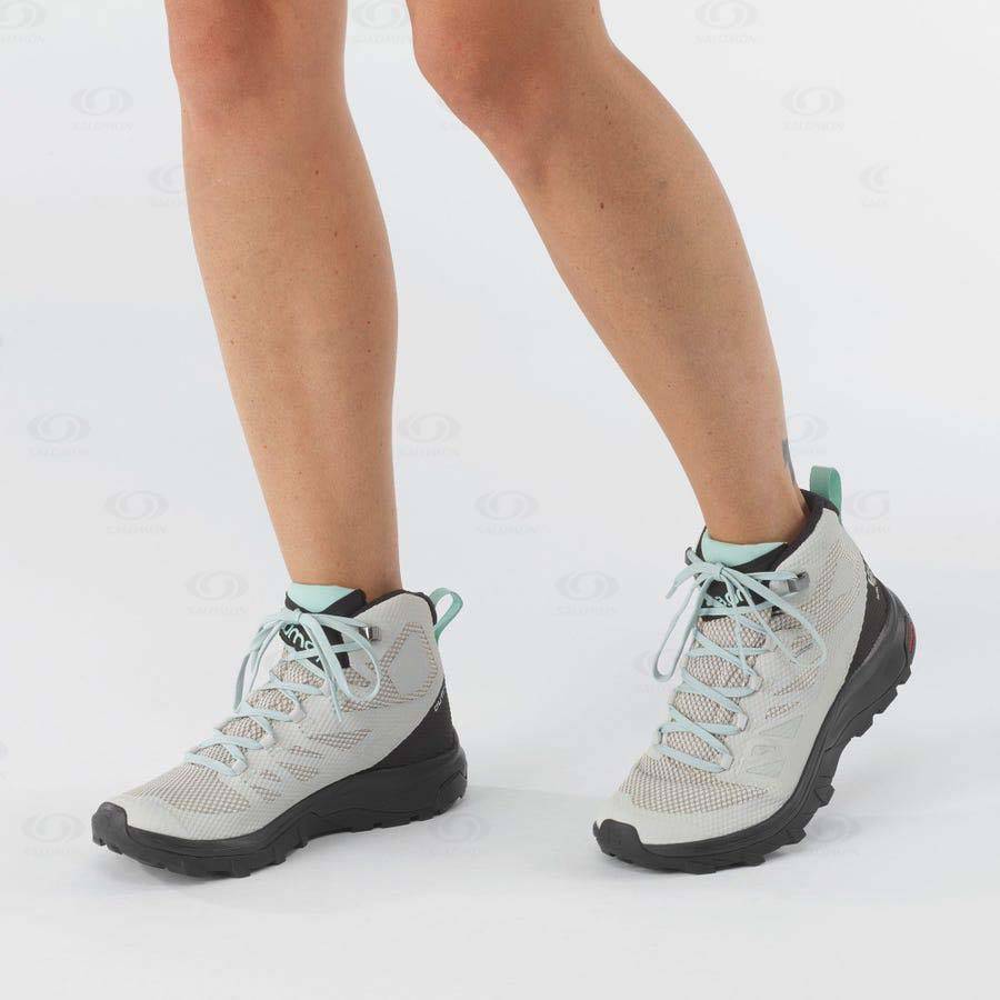 Dámské Nepromokavé Boty Salomon OUTLINE MID GORE-TEX Béžový | CZ-W3140