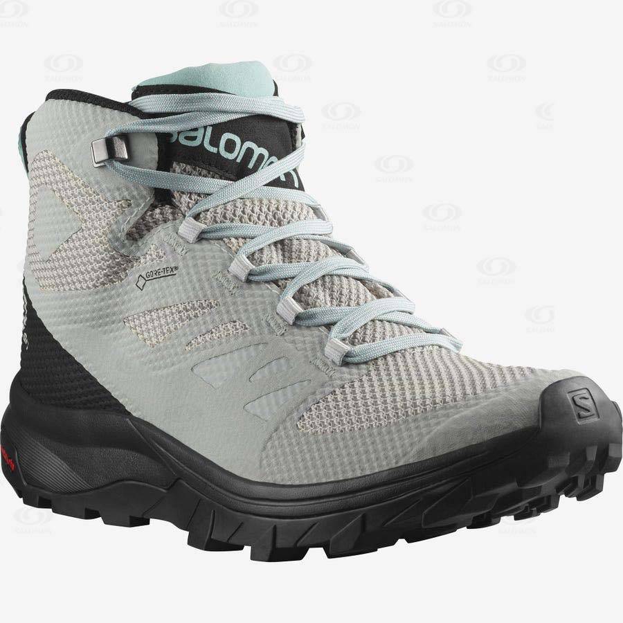 Dámské Nepromokavé Boty Salomon OUTLINE MID GORE-TEX Béžový | CZ-W3140