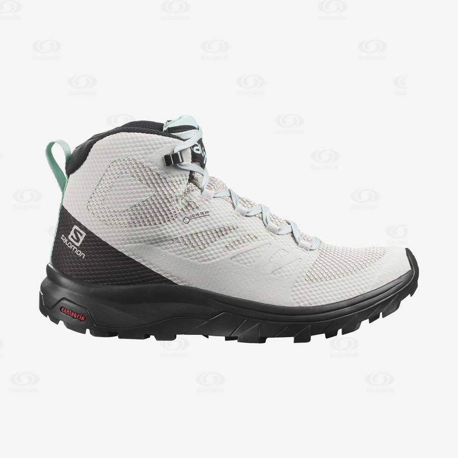 Dámské Nepromokavé Boty Salomon OUTLINE MID GORE-TEX Béžový | CZ-W3140