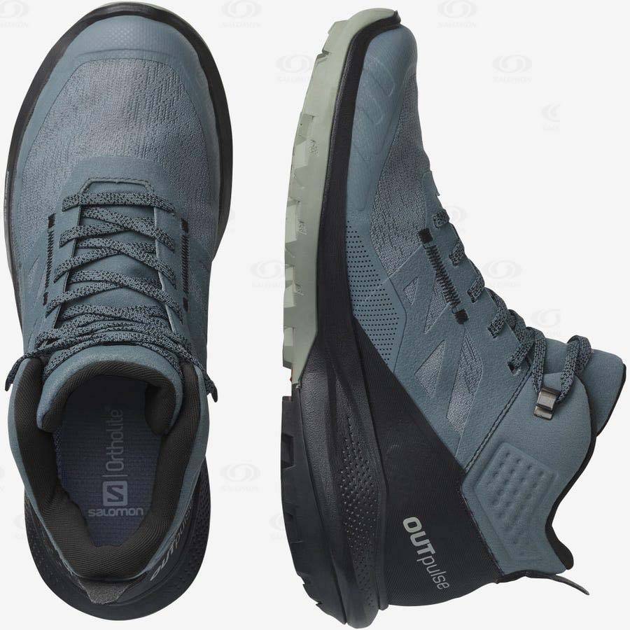 Dámské Nepromokavé Boty Salomon OUTPULSE MID GORE-TEX Stříbrné | CZ-N1708