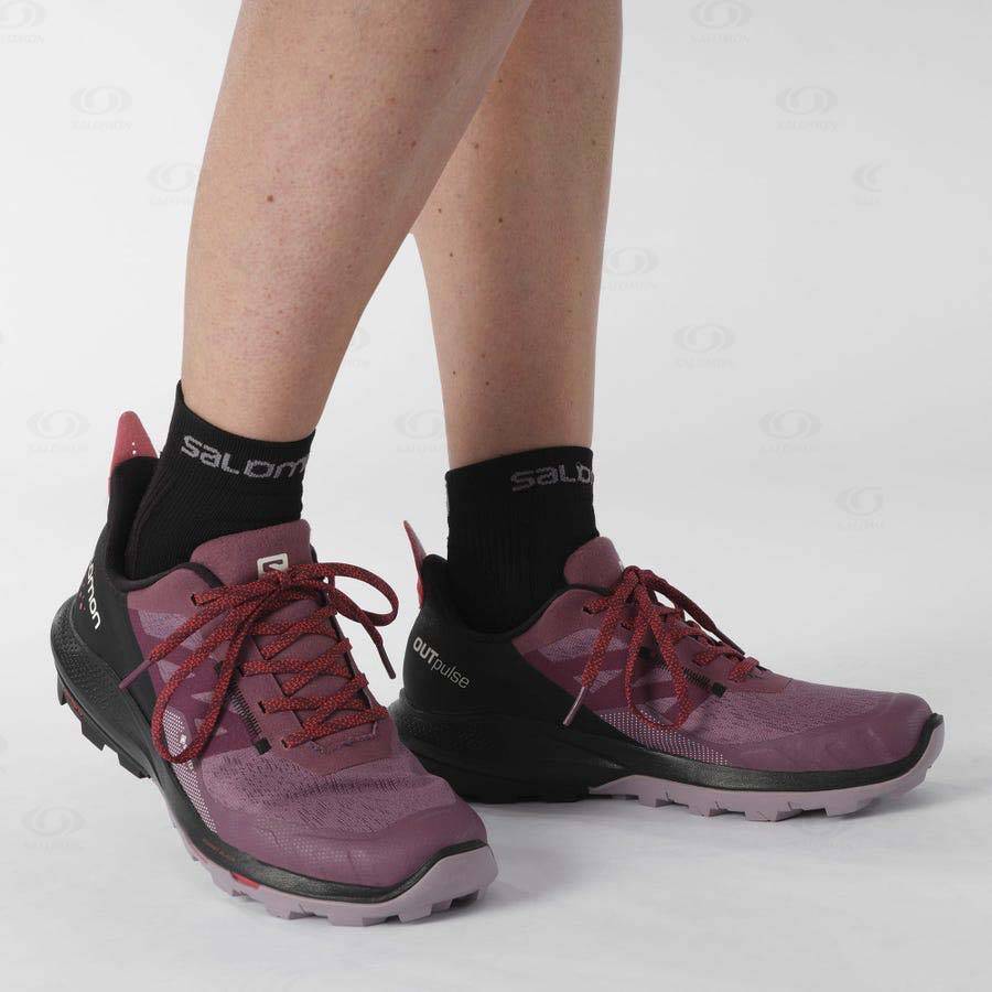 Dámské Nepromokavé Boty Salomon OUTPULSE GORE-TEX Fialové | CZ-O2316